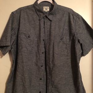 Blue short sleeve button down shirt